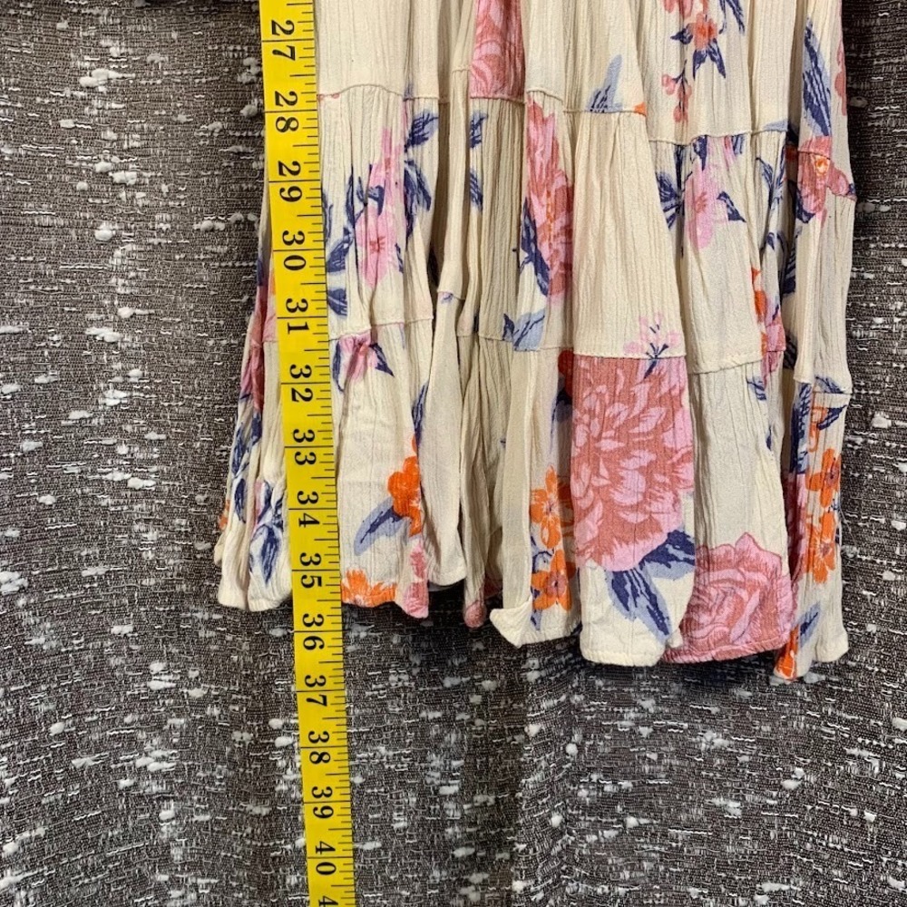 Angie by Anthropologie Twist Front Floral Mini Dress Crochet Boho Women's Medium - Picture 7 of 10